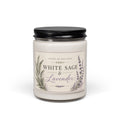 White Sage & Lavender Soy Candle — 9oz Scented Jar for Relaxation, Stress Relief, and Home Aromatherapy