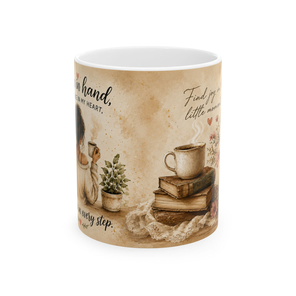 Inspirational Cozy Mug — "Find Joy in the Little Moments" Ceramic Coffee Cup