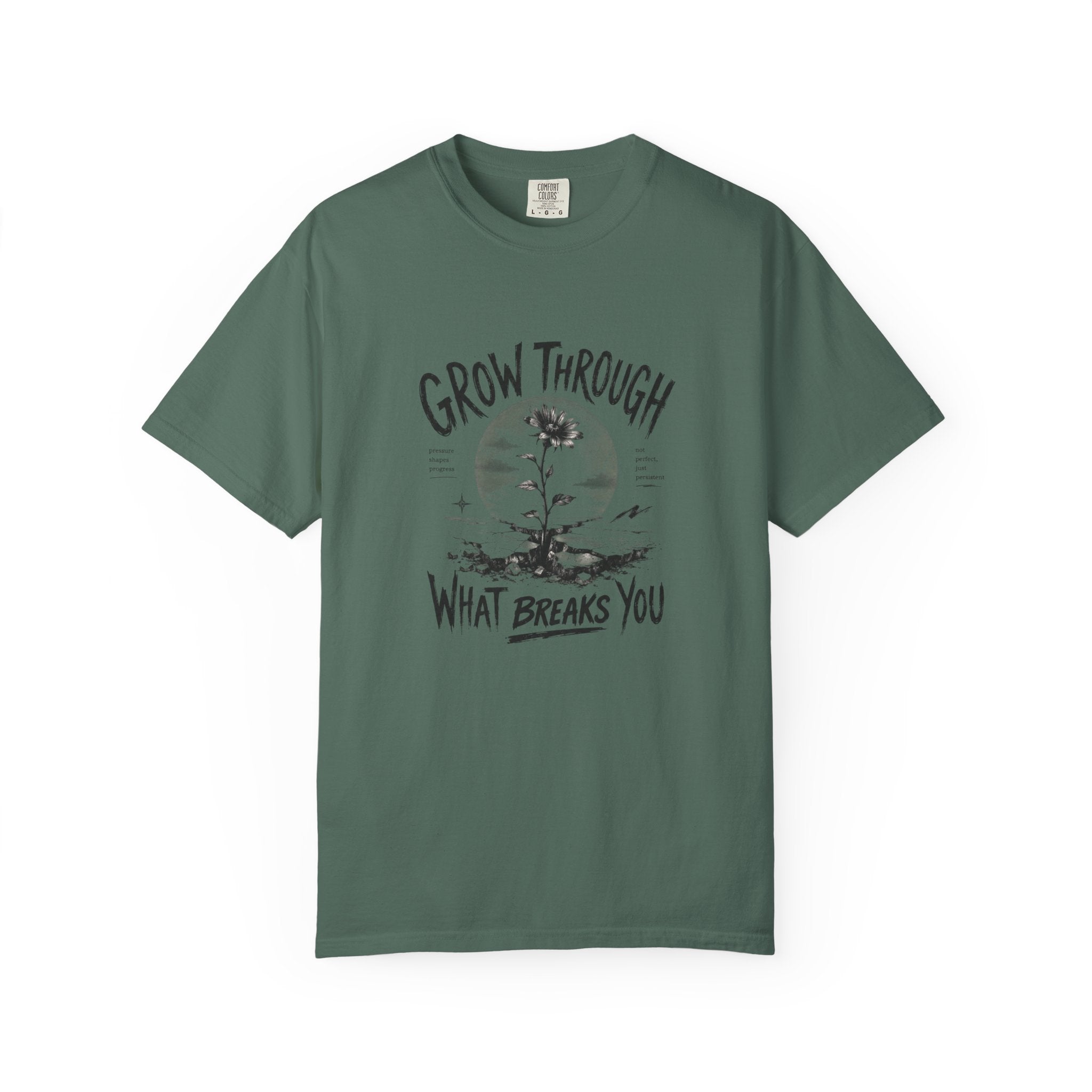 Grow Through What Breaks You T-shirt | Sunflower Resilience Graphic Tee