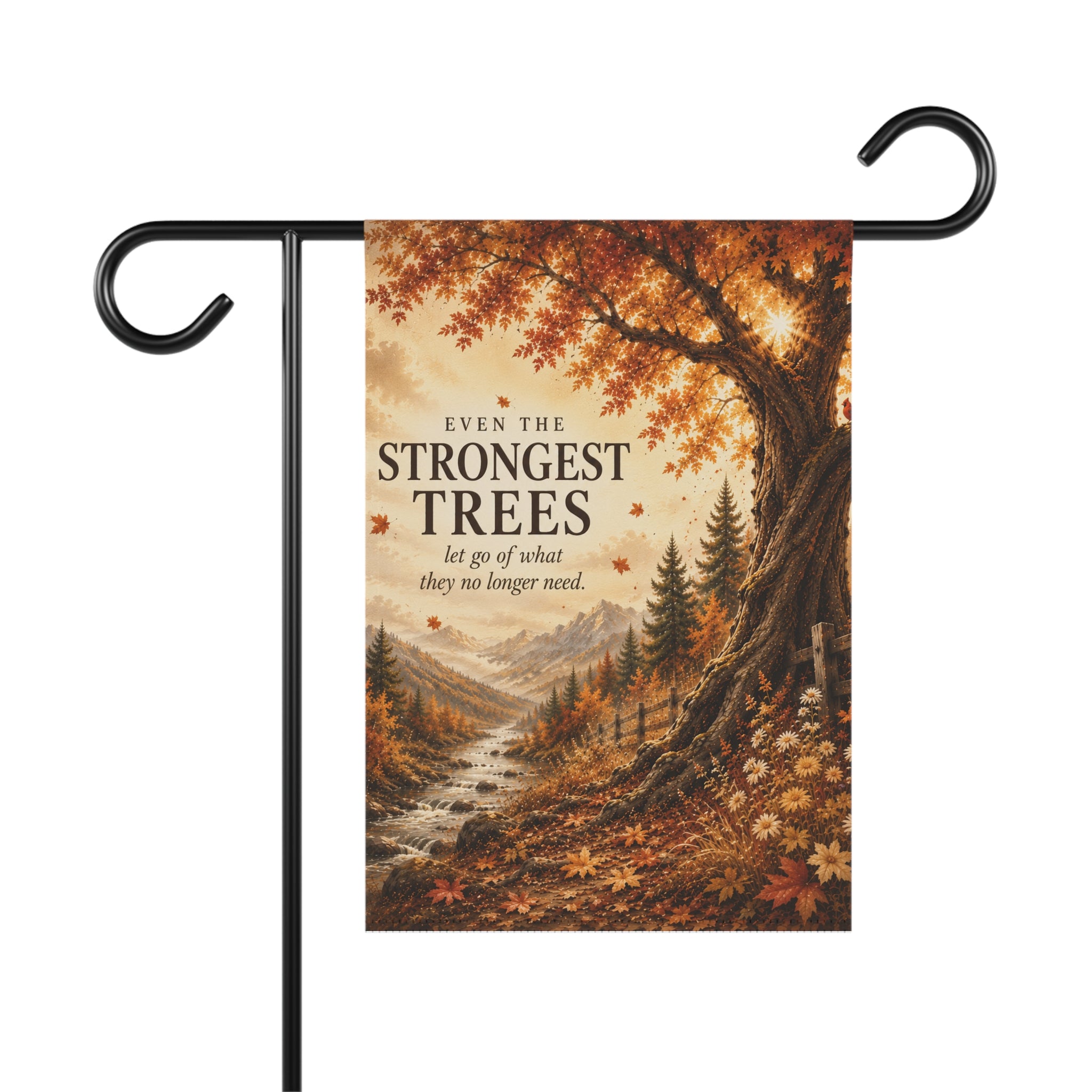 Even the Strongest Trees Garden Flag | Autumn Tree Landscape Banner