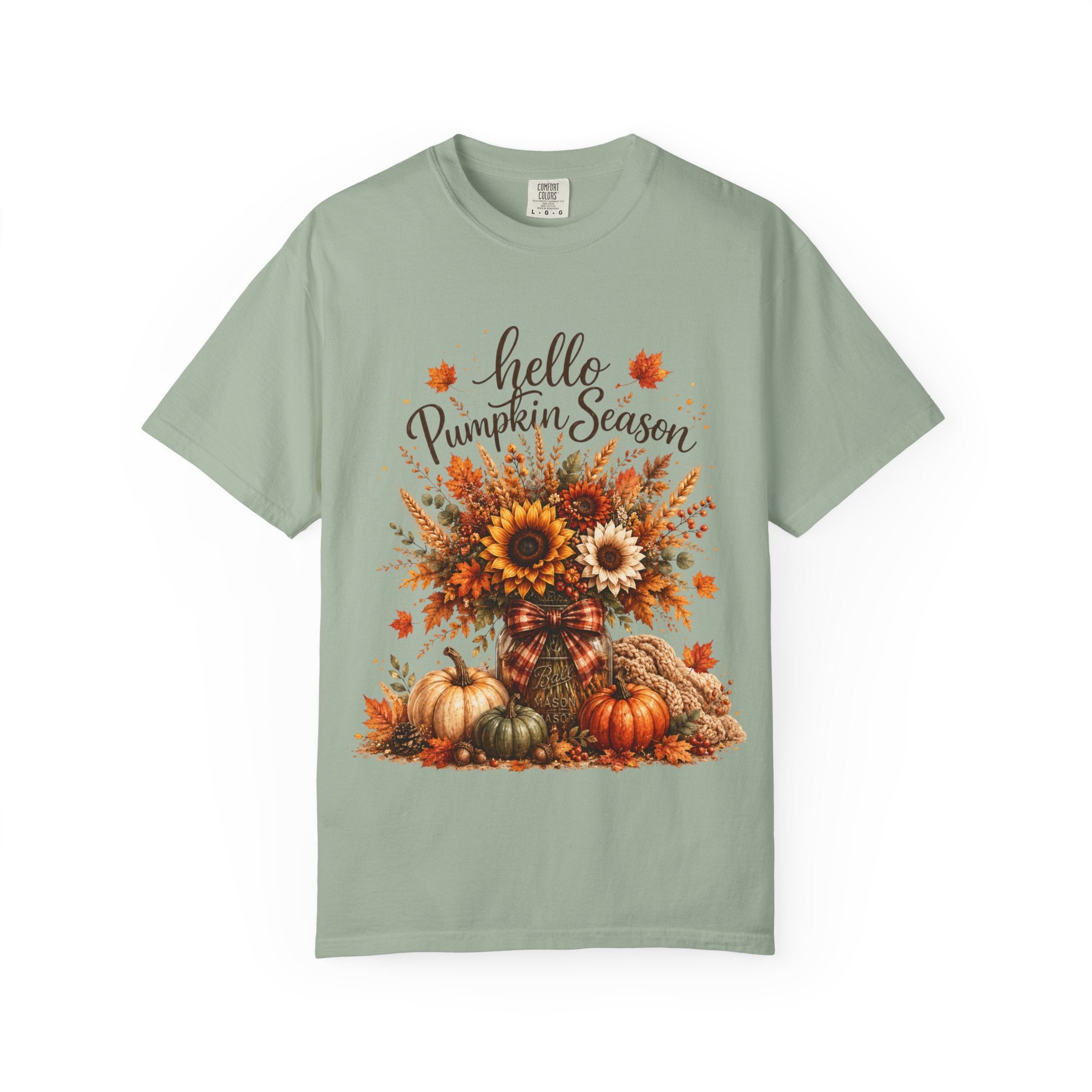 Hello Pumpkin Season T-Shirt — Fall Sunflower & Pumpkin Autumn Tee