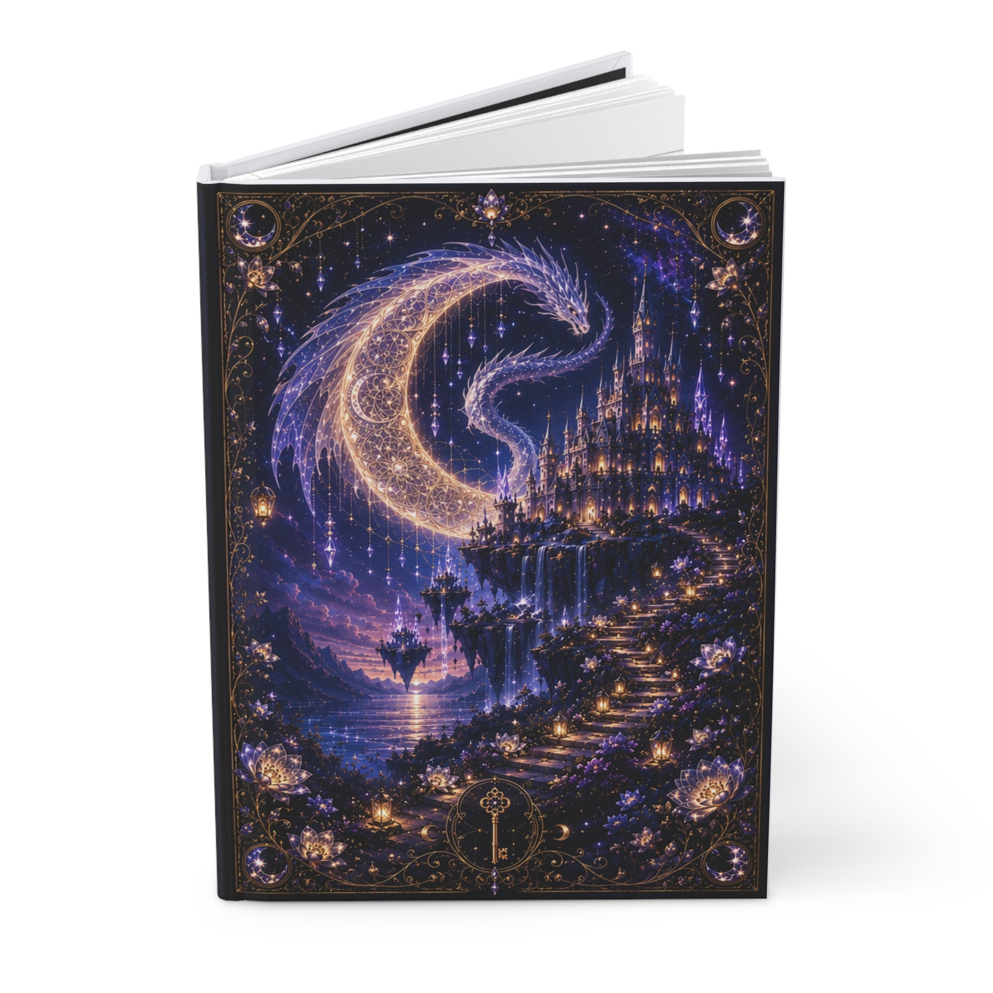 Celestial Moonlit Fantasy Hardcover Journal – Starry Night Dreamscape Notebook