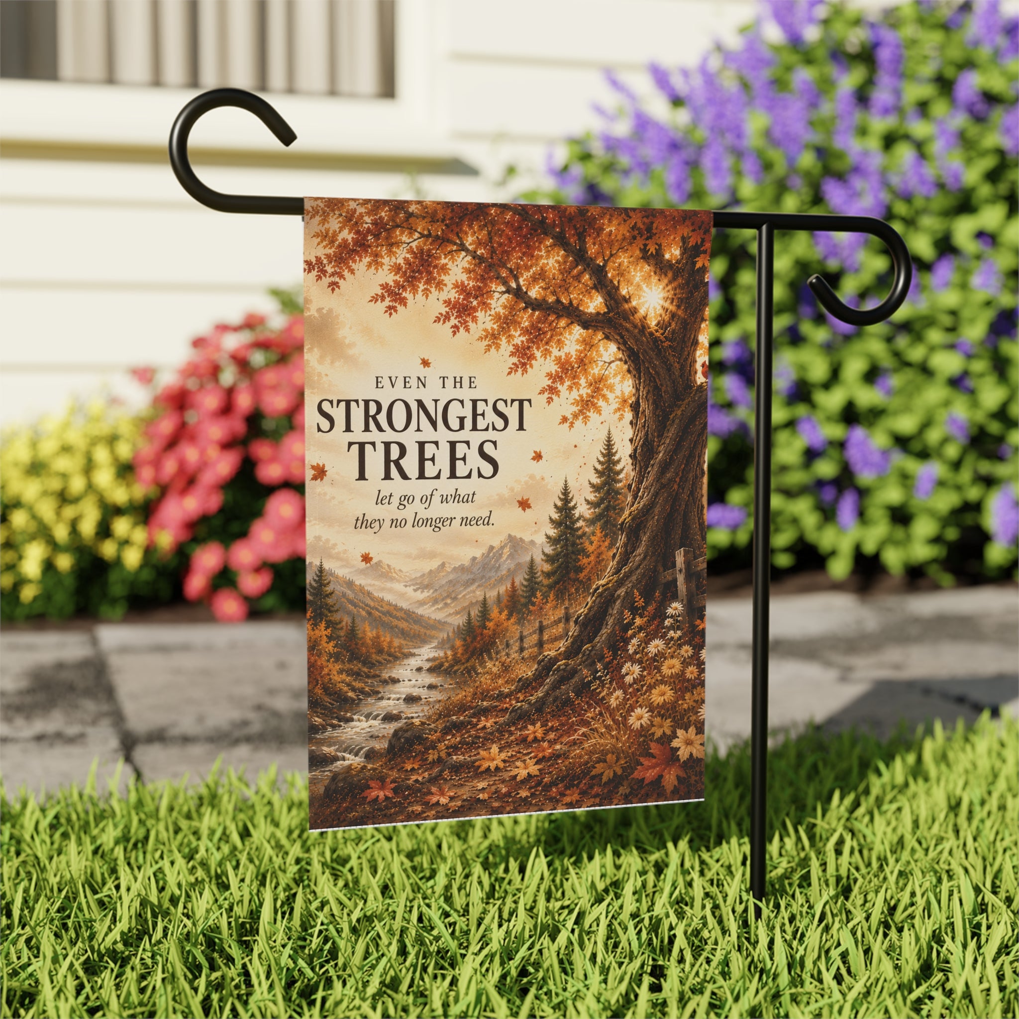 Even the Strongest Trees Garden Flag | Autumn Tree Landscape Banner