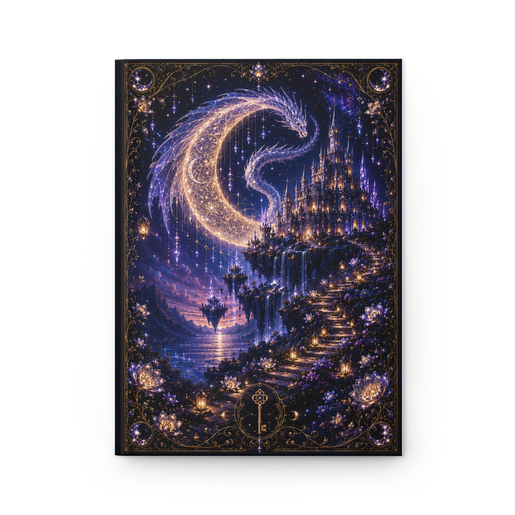Celestial Moonlit Fantasy Hardcover Journal – Starry Night Dreamscape Notebook