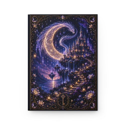 Celestial Moonlit Fantasy Hardcover Journal – Starry Night Dreamscape Notebook