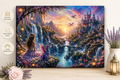 Fairy Princess with Baby Dragon Matte Canvas