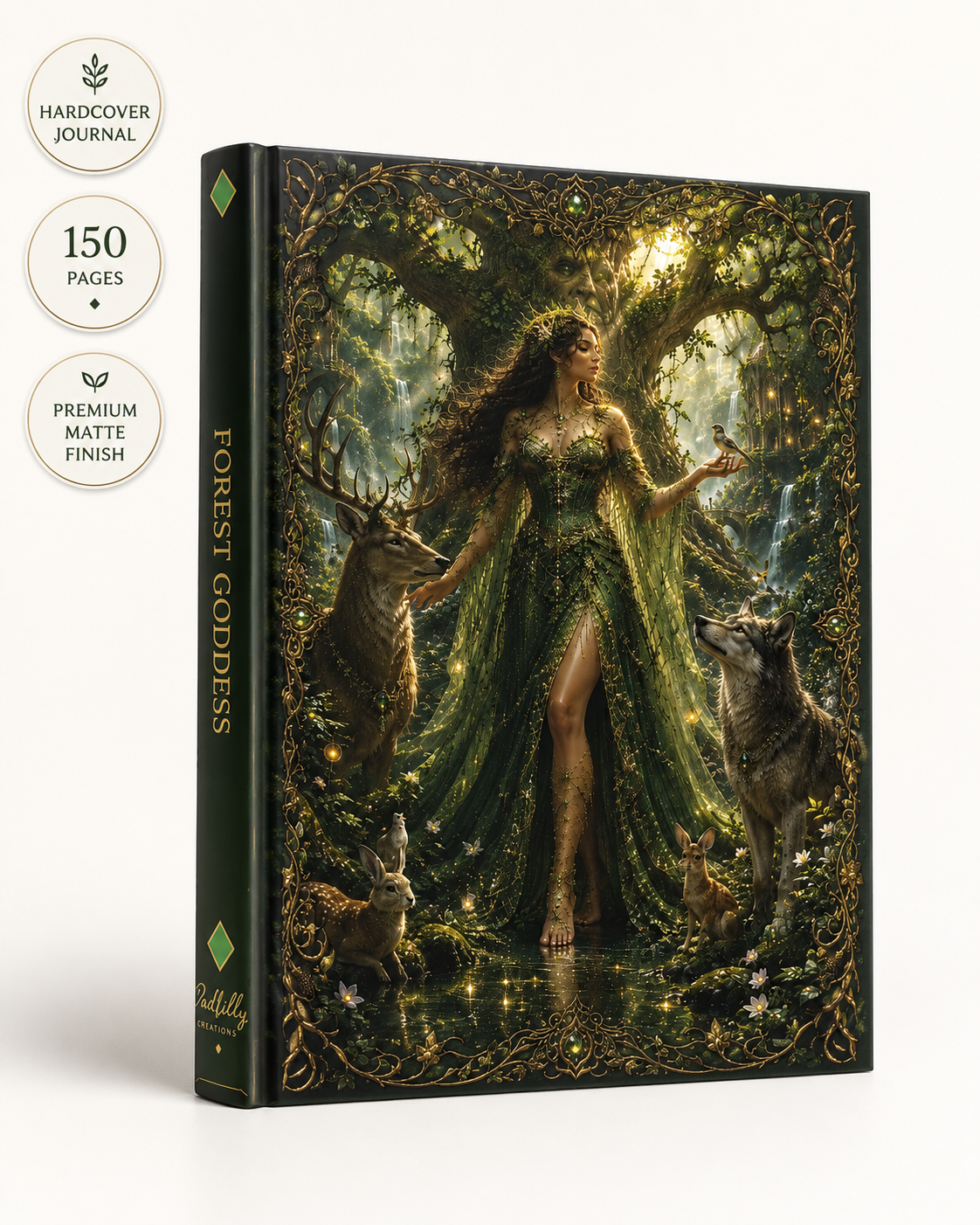 Hardcover Journal — Forest Goddess Fantasy Notebook