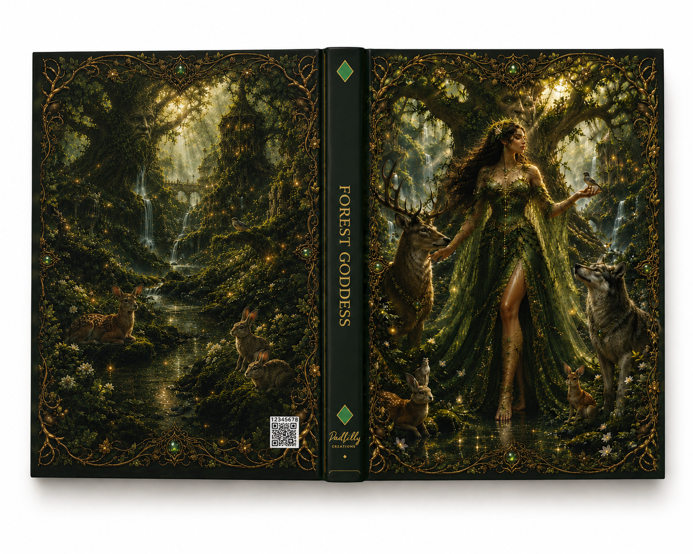Hardcover Journal — Forest Goddess Fantasy Notebook