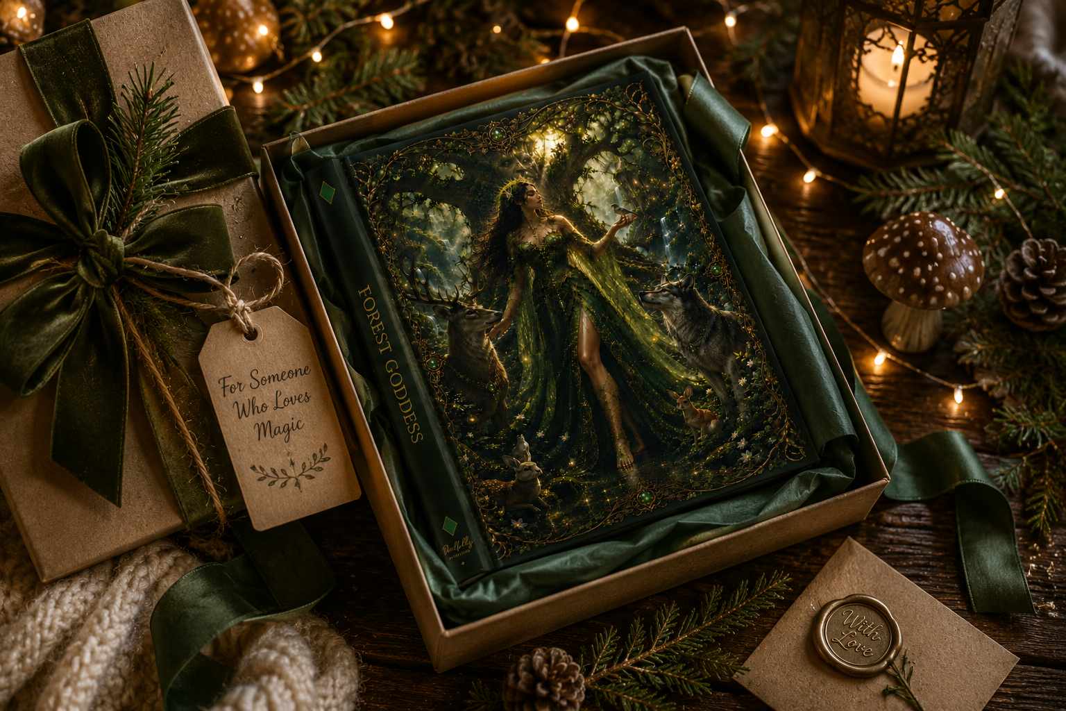 Hardcover Journal — Forest Goddess Fantasy Notebook