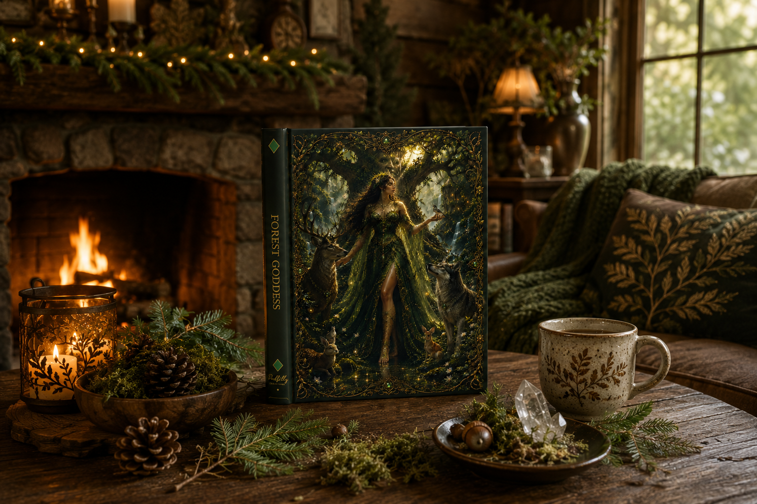 Hardcover Journal — Forest Goddess Fantasy Notebook