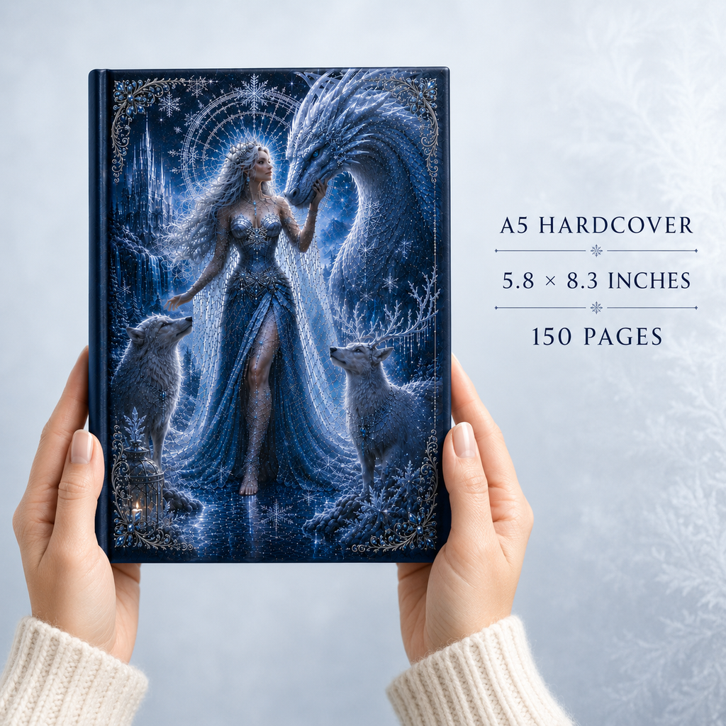 Winter Goddess Journal — Fantasy Ice Goddess Hardcover Notebook
