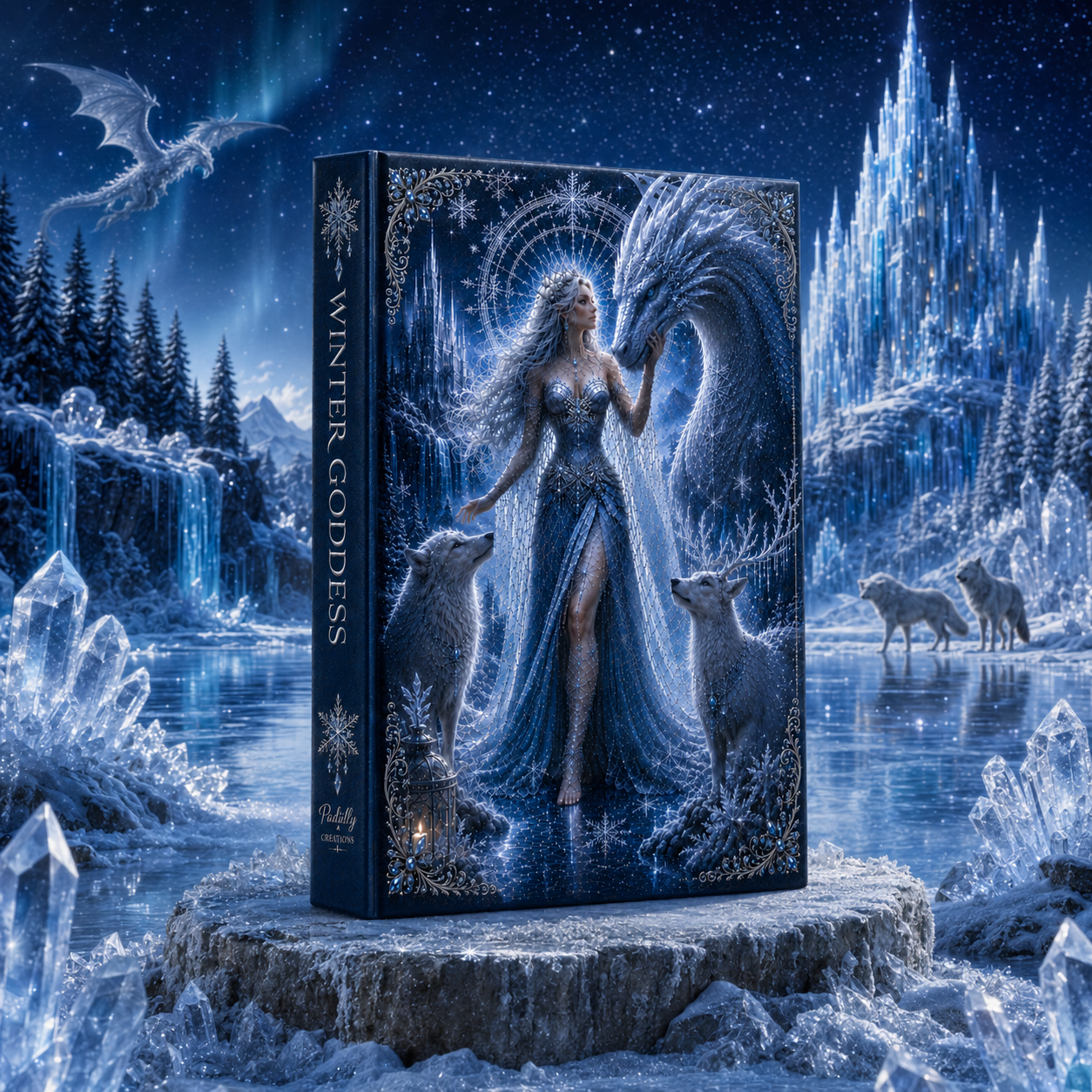 Winter Goddess Journal — Fantasy Ice Goddess Hardcover Notebook
