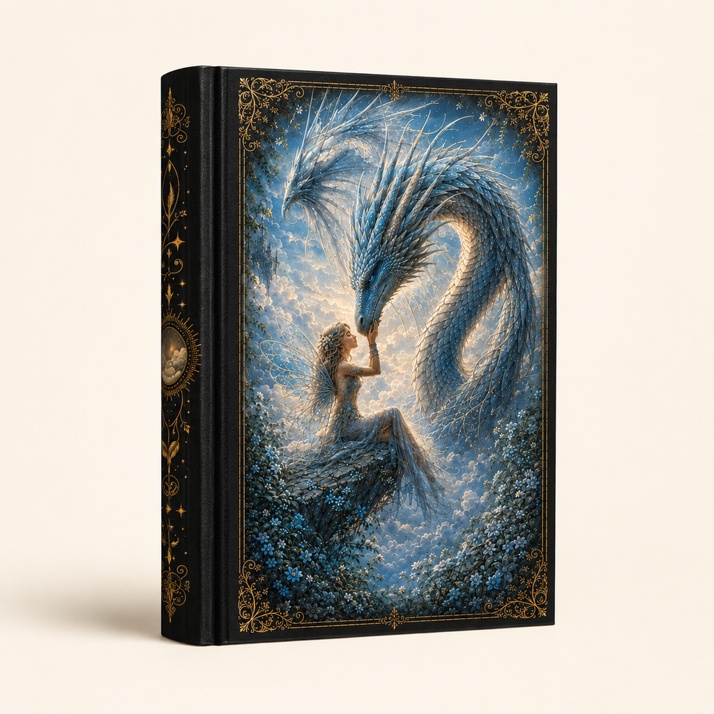 Air Dragon & Fairy Hardcover Journal — Mystical Fantasy Notebook for Writing, Sketching, & Gift Giving