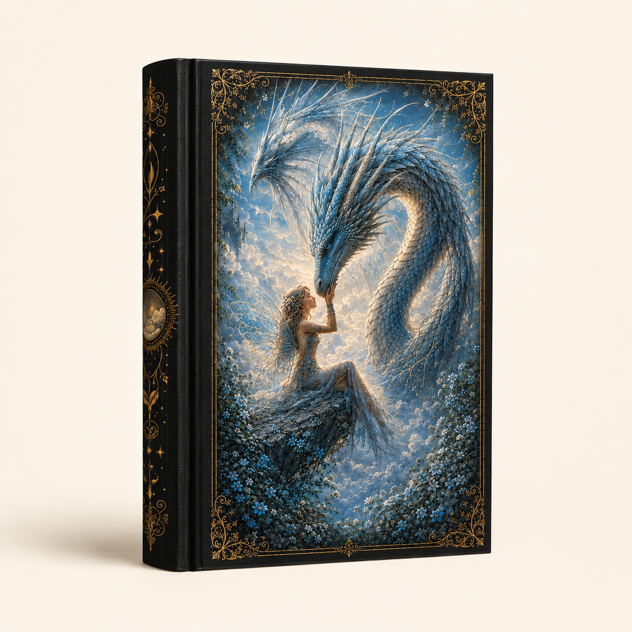 Air Dragon & Fairy Hardcover Journal — Mystical Fantasy Notebook for Writing, Sketching, & Gift Giving