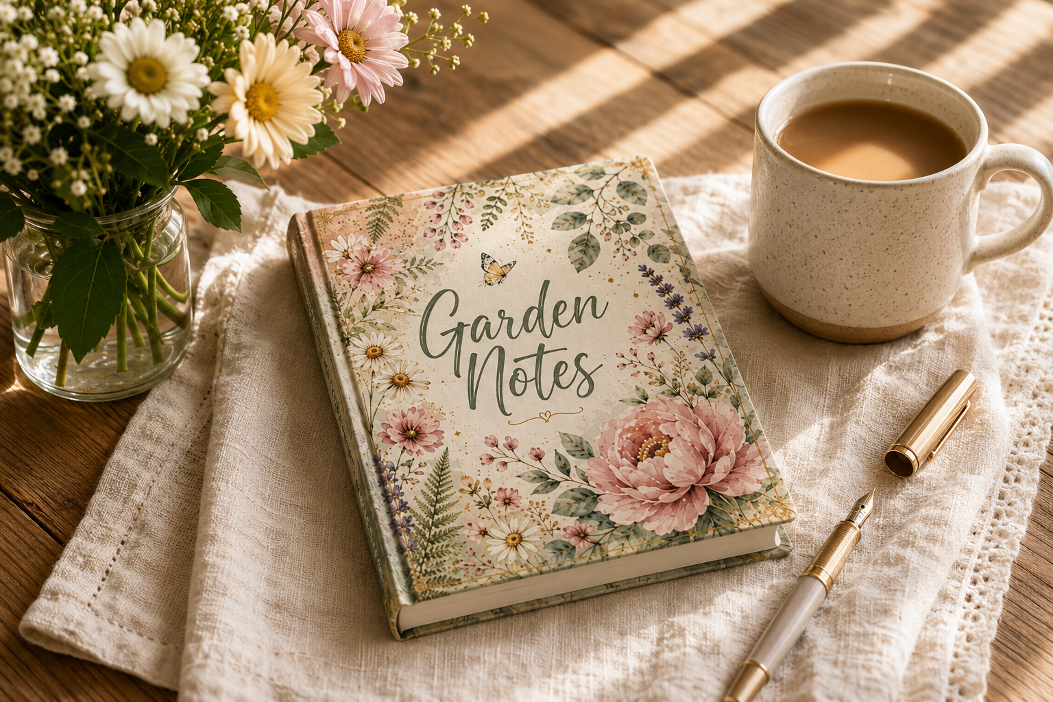 Garden Notes Hardcover Journal — Floral Gardening Notebook for Plant Lovers