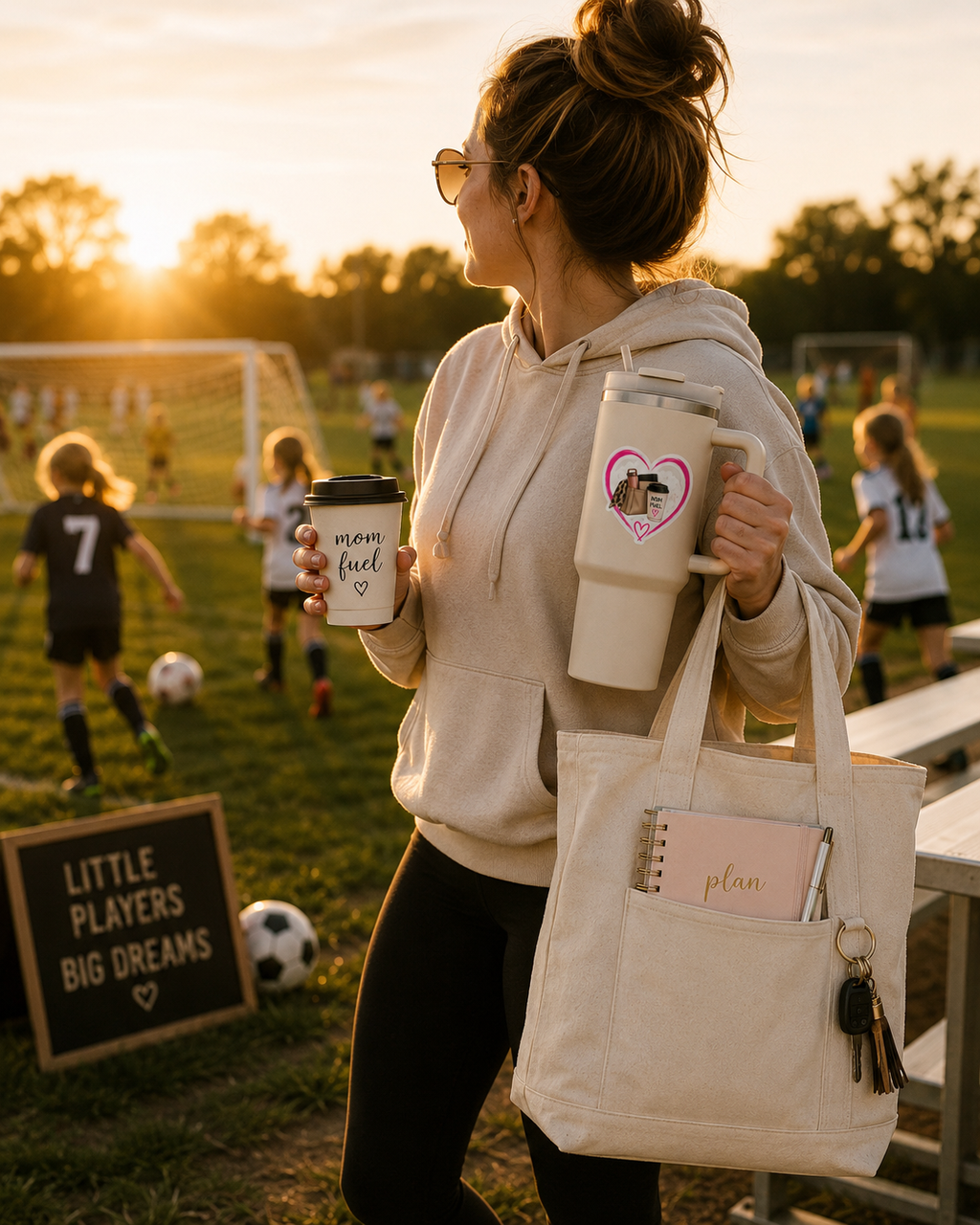 Mom Fuel Heart Sticker — Kiss-Cut Laptop & Planner Decal