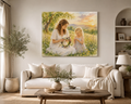 Mother and Daughter Flower Crown Canvas | Matte Stretched Wall Art