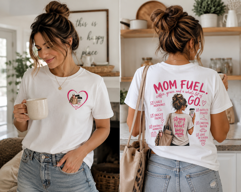 Coffee And Heart Graphic T-Shirt | Mini Chest Design