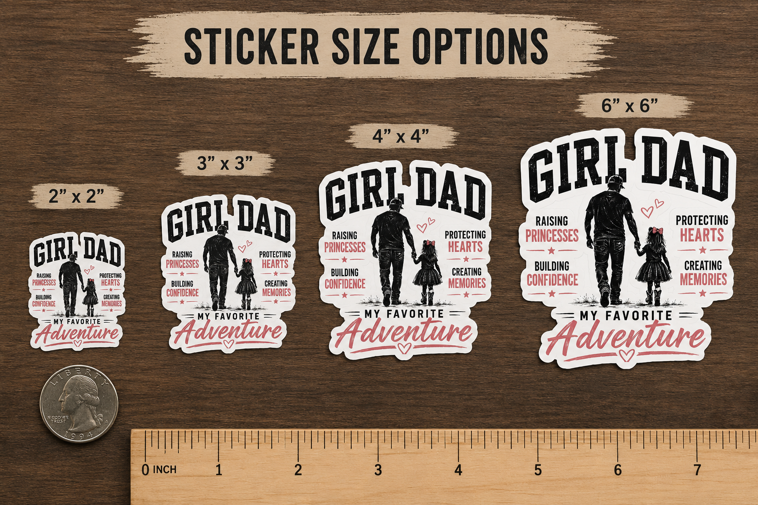 Girl Dad My Favorite Adventure sticker | vinyl kiss-cut decal