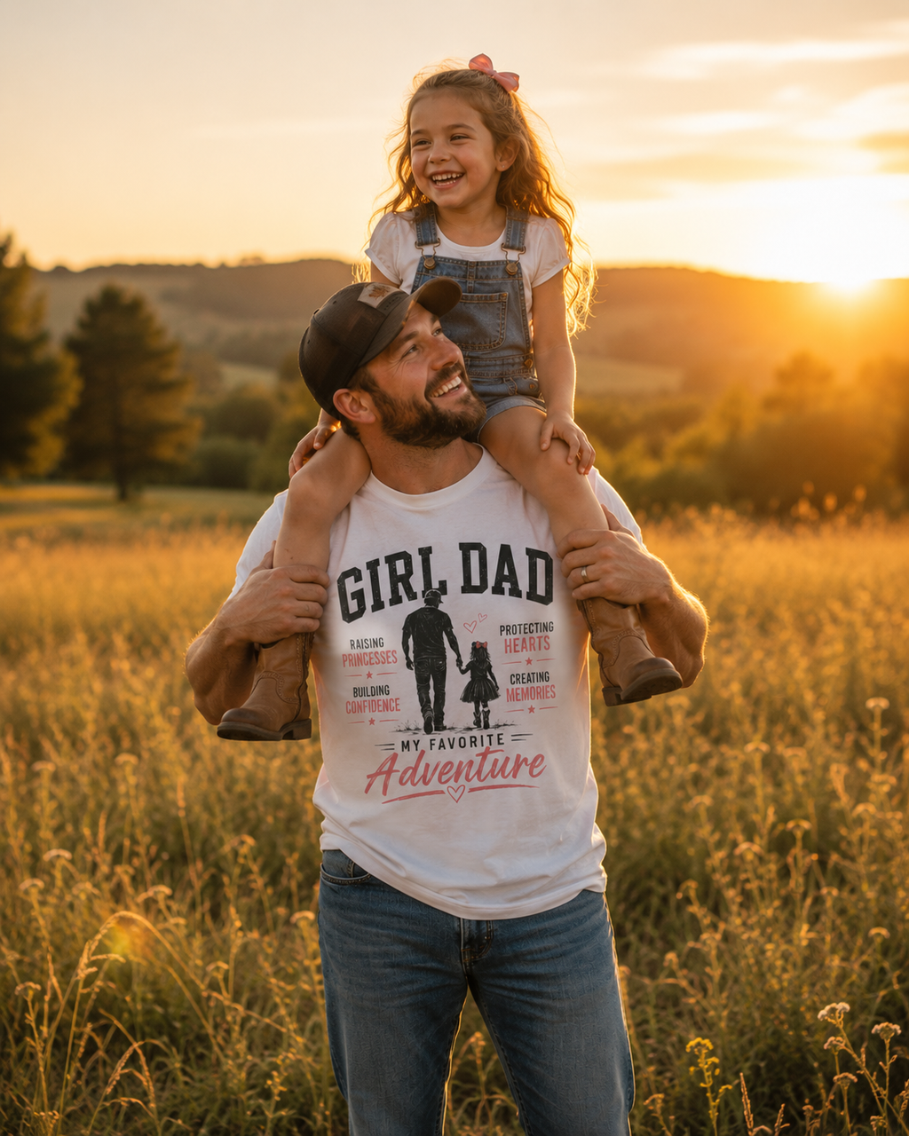 Girl Dad silhouette My Favorite Adventure shirt | Daddy and daughter tee