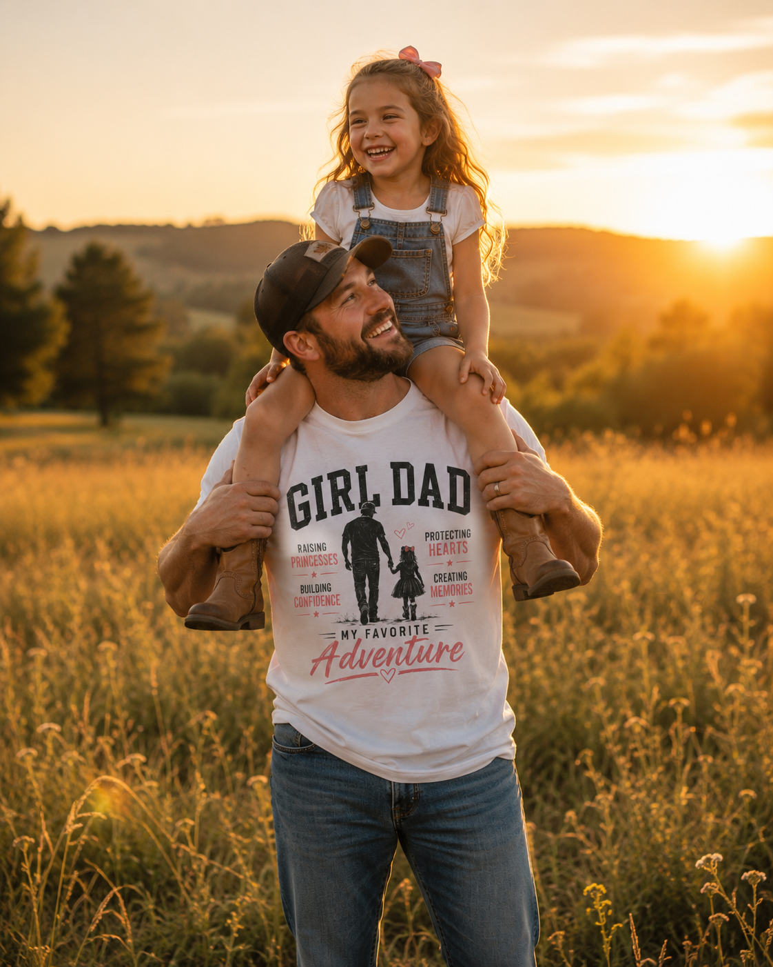 Girl Dad silhouette My Favorite Adventure shirt | Daddy and daughter tee