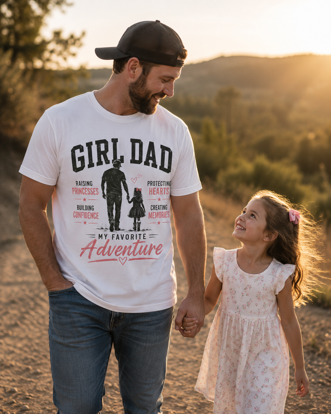 Girl Dad silhouette My Favorite Adventure shirt | Daddy and daughter tee