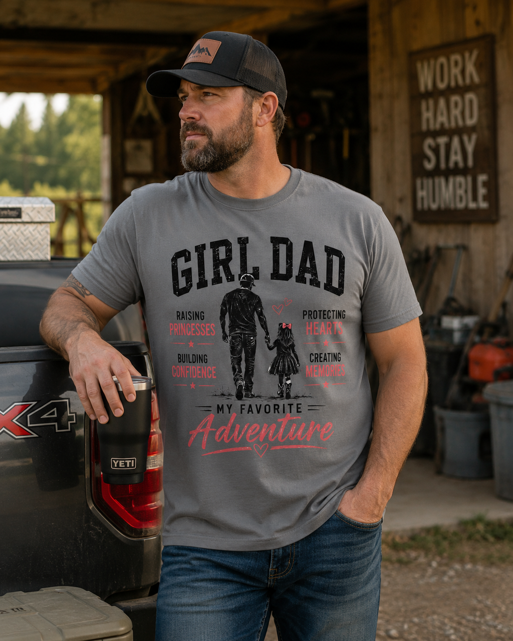 Girl Dad silhouette My Favorite Adventure shirt | Daddy and daughter tee