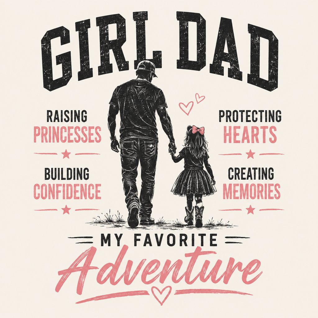 Girl Dad silhouette My Favorite Adventure shirt | Daddy and daughter tee