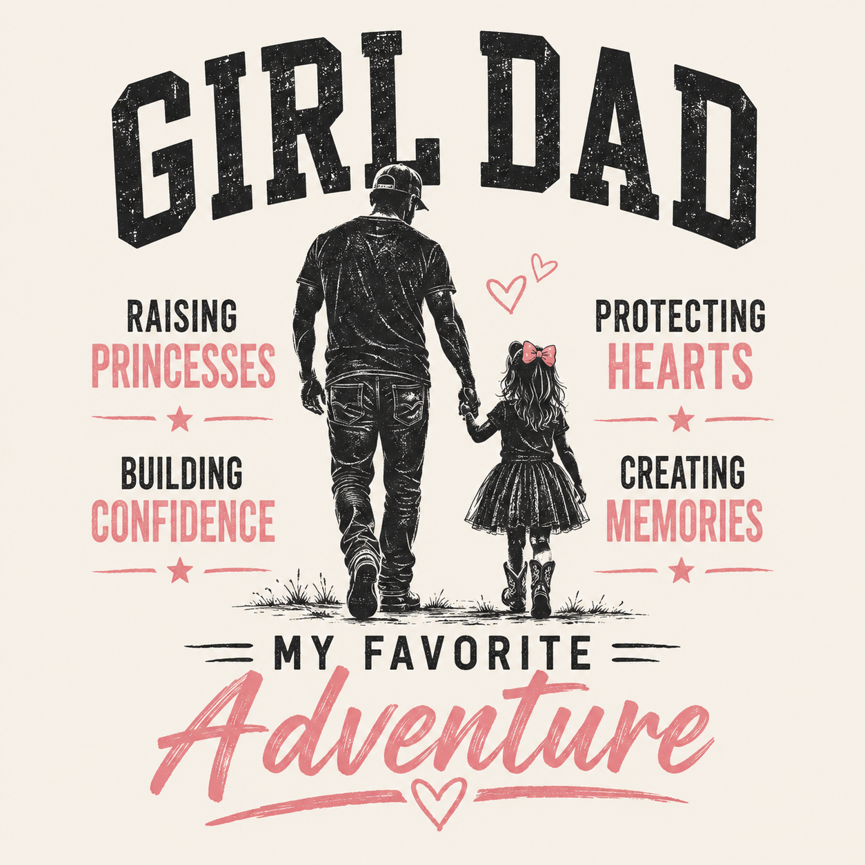 Girl Dad silhouette My Favorite Adventure shirt | Daddy and daughter tee