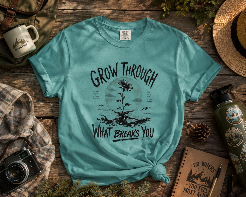 Grow Through What Breaks You T-shirt | Sunflower Resilience Graphic Tee