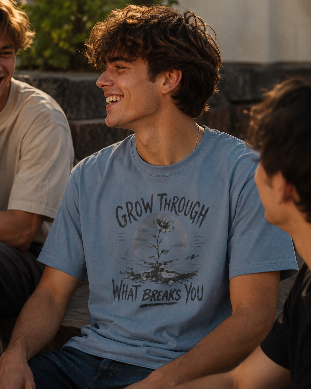 Grow Through What Breaks You T-shirt | Sunflower Resilience Graphic Tee