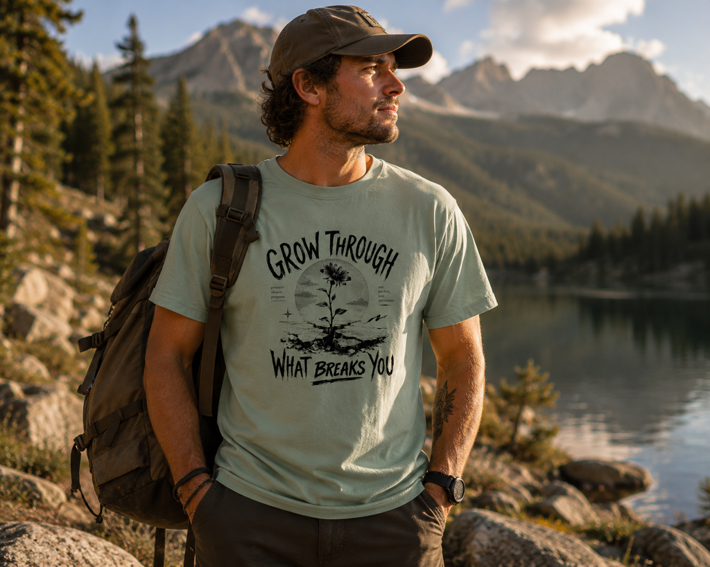Grow Through What Breaks You T-shirt | Sunflower Resilience Graphic Tee