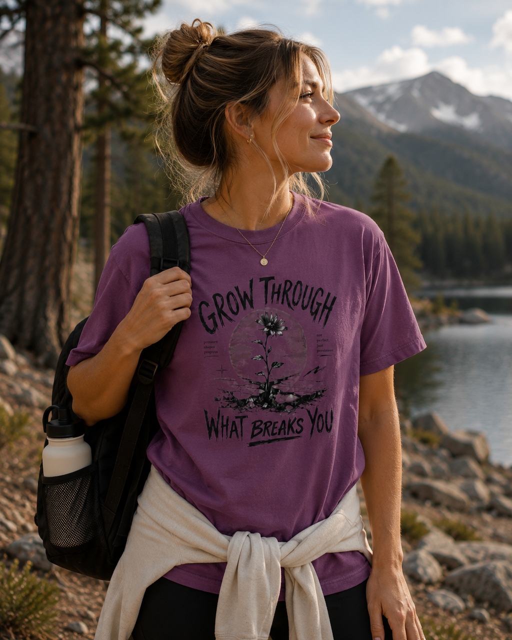 Grow Through What Breaks You T-shirt | Sunflower Resilience Graphic Tee