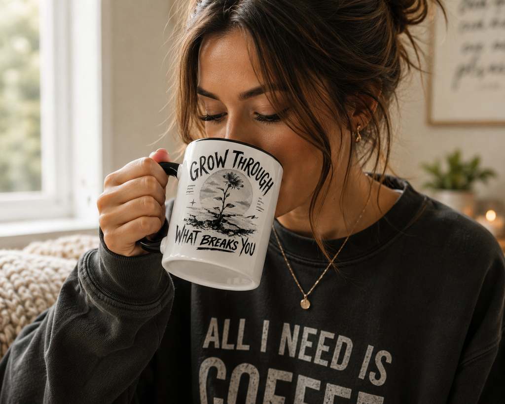 Grow Through What Breaks You Mug | Inspirational Coffee Cup