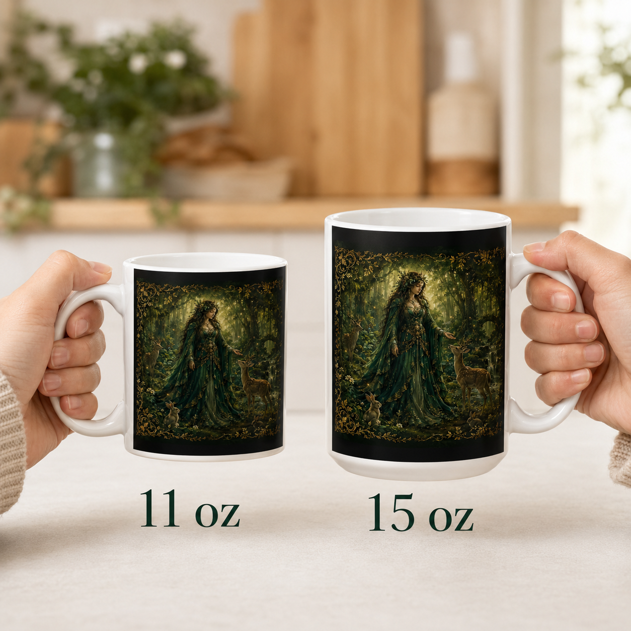 Enchanted Forest Ceramic Mug – Woodland Deer Coffee Cup (11oz & 15oz)