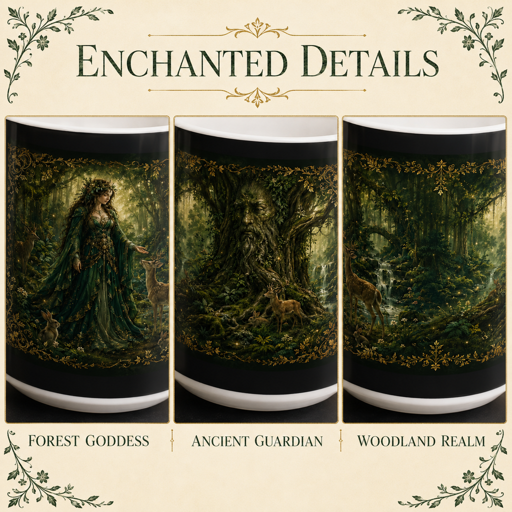 Enchanted Forest Ceramic Mug – Woodland Deer Coffee Cup (11oz & 15oz)