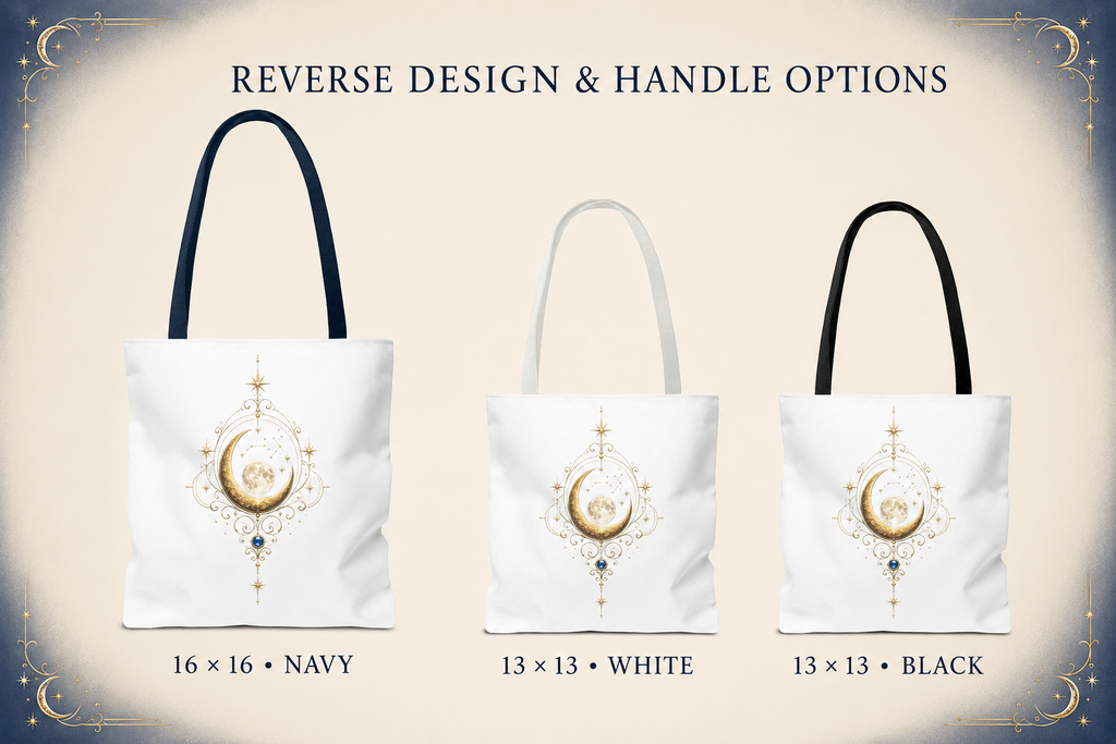 Mystic Moon Tote Bag - Moon Goddess & Wolf AOP Tote
