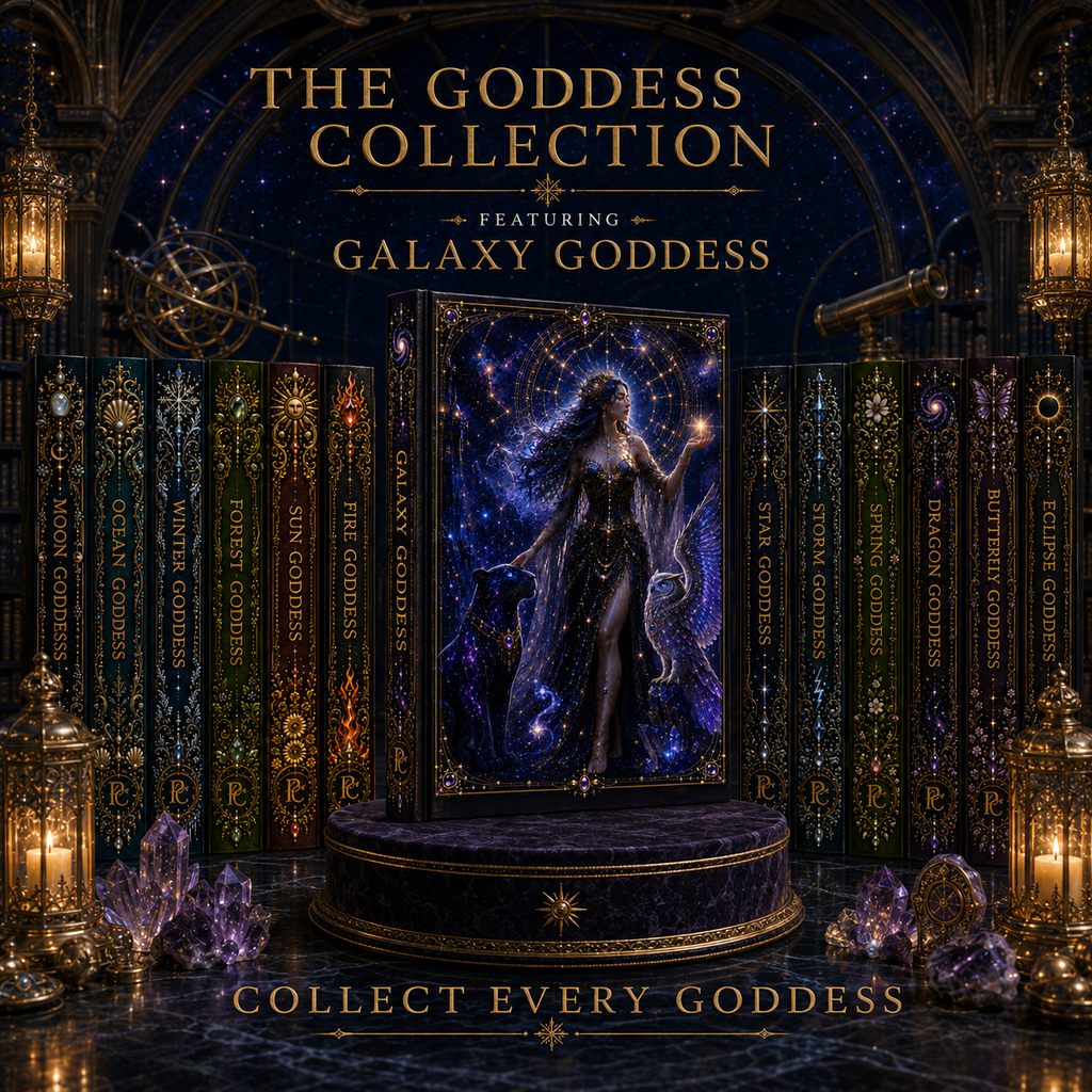 Galaxy Goddess Hardcover Journal — Starry Night Fantasy Notebook
