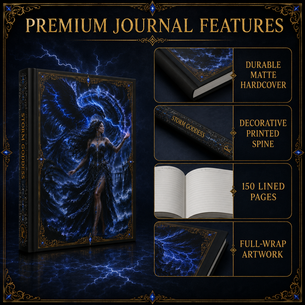 Storm Goddess Hardcover Journal | Gothic Fantasy Notebook