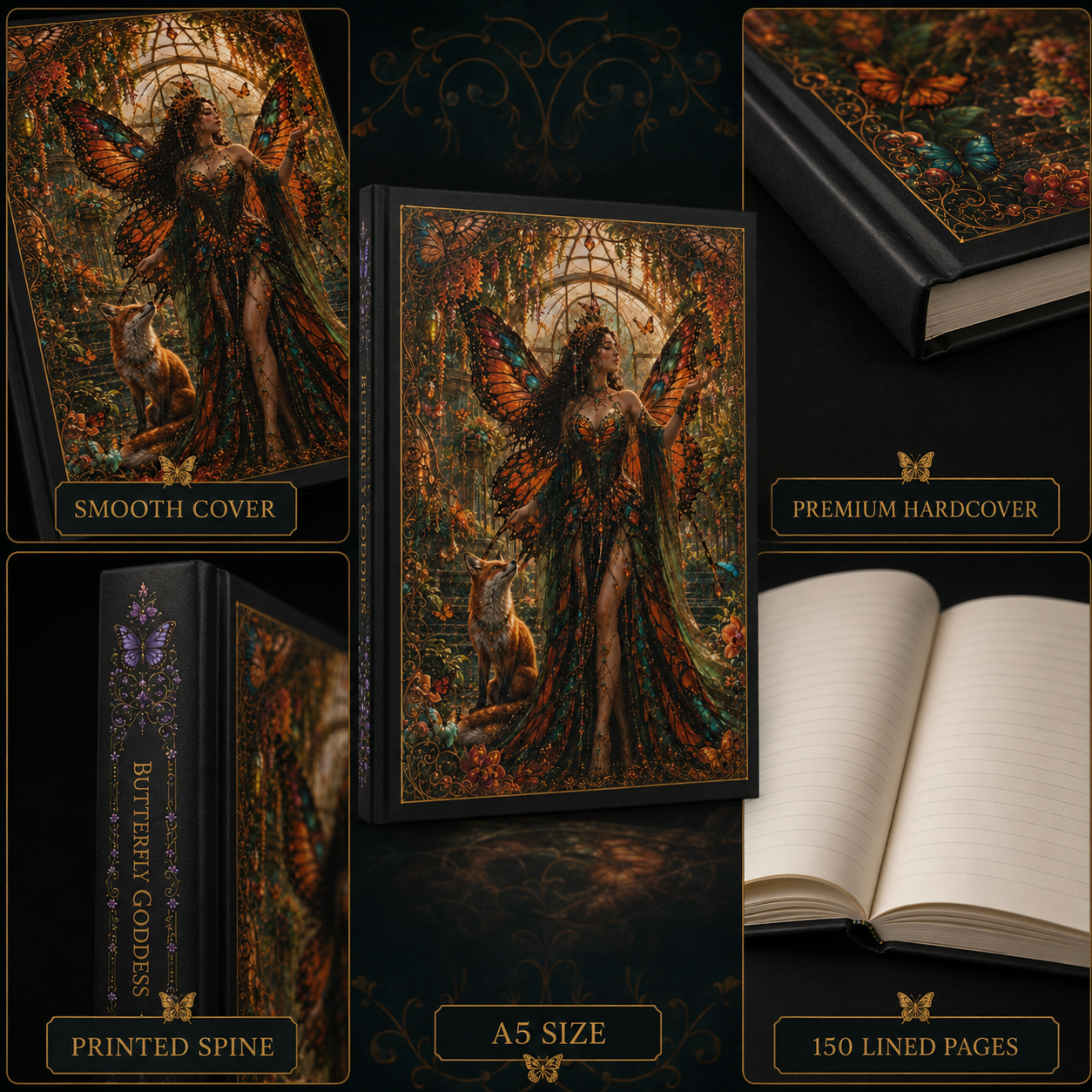 Butterfly Goddess Journal — Enchanted Butterfly Hardcover Notebook