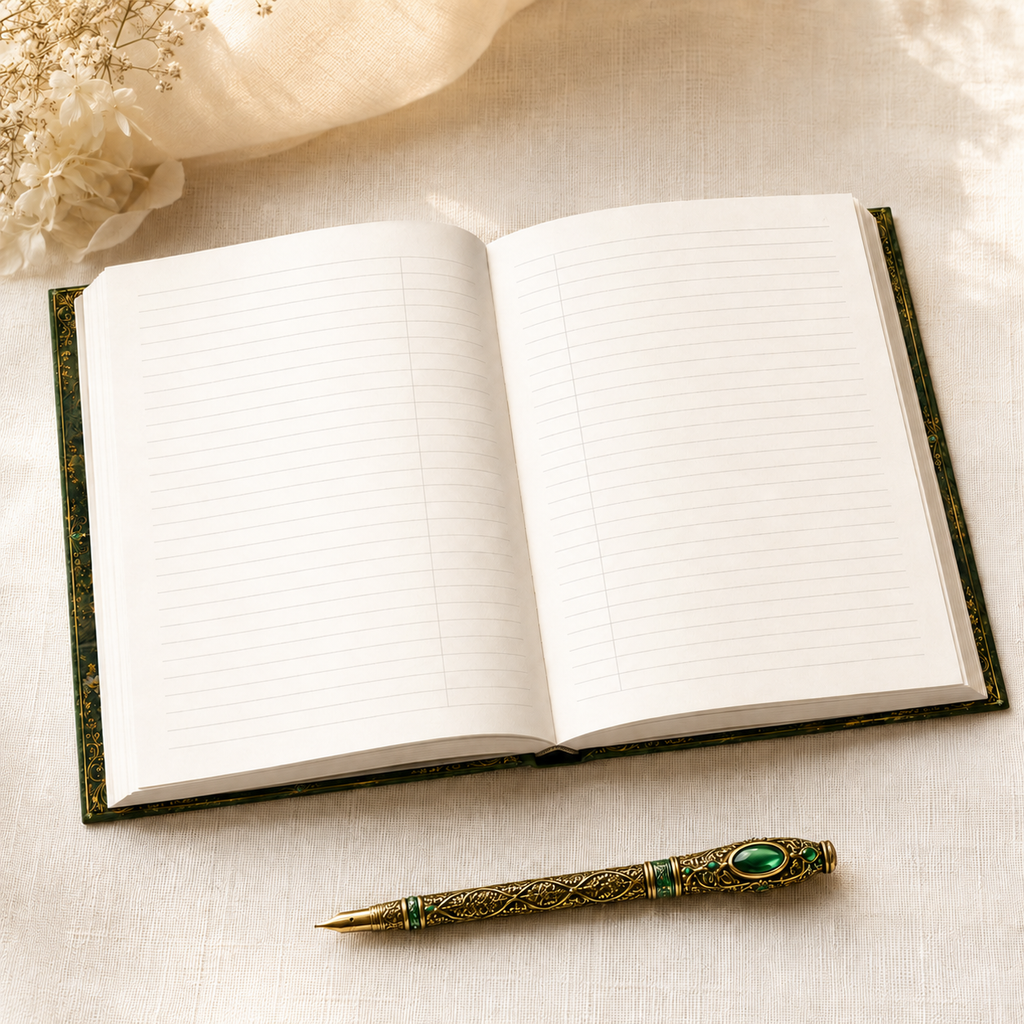 Forest Goddess Hardcover Journal — Enchanted Woodland Art Notebook