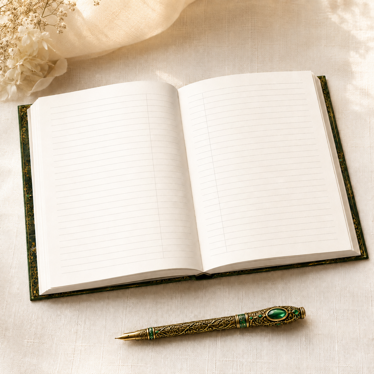 Forest Goddess Hardcover Journal — Enchanted Woodland Art Notebook