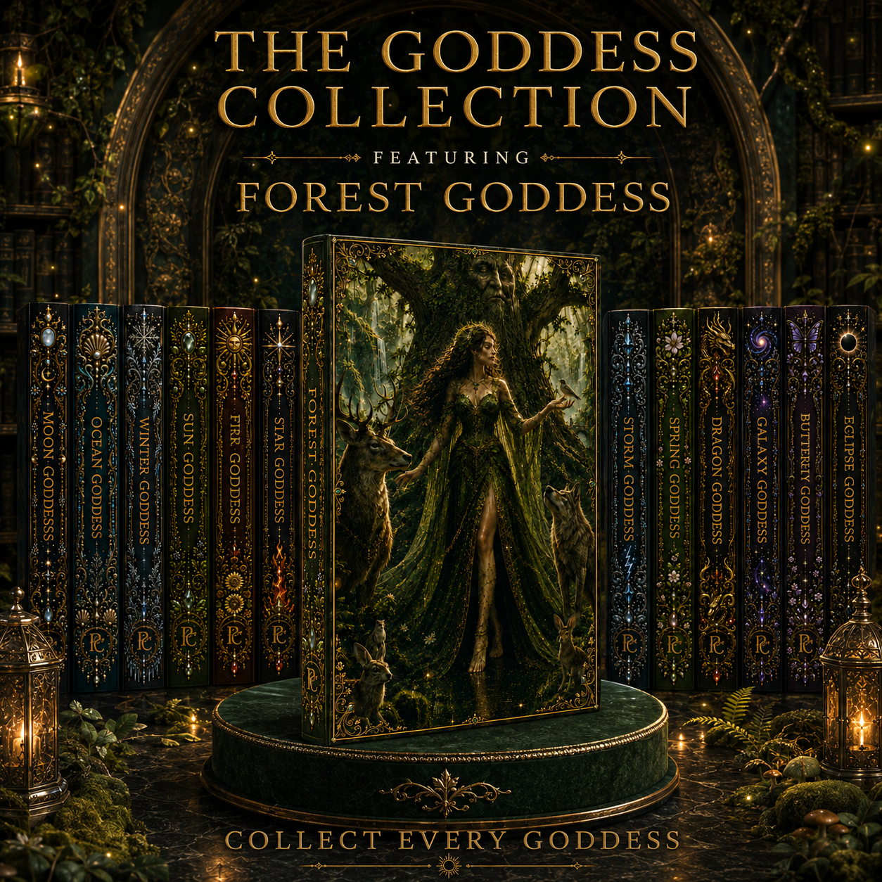 Forest Goddess Hardcover Journal — Enchanted Woodland Art Notebook
