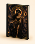 Eclipse Goddess Hardcover Journal — Dark Fantasy Witch & Wolf Art Notebook