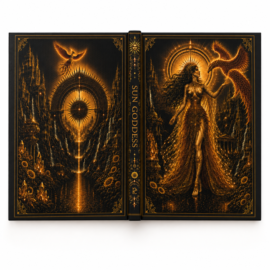Mystic Sun Goddess Hardcover Journal — Gold Occult Art Notebook