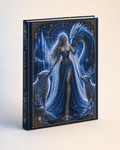 Winter Goddess Hardcover Journal — Moonlit Ice Dragon & Wolves Fantasy Notebook