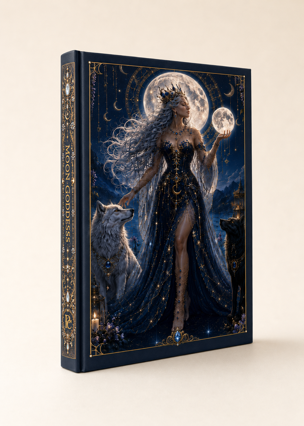 Moon Goddess Hardcover Journal — Fantasy Night Sky Notebook for Writing & Dreaming