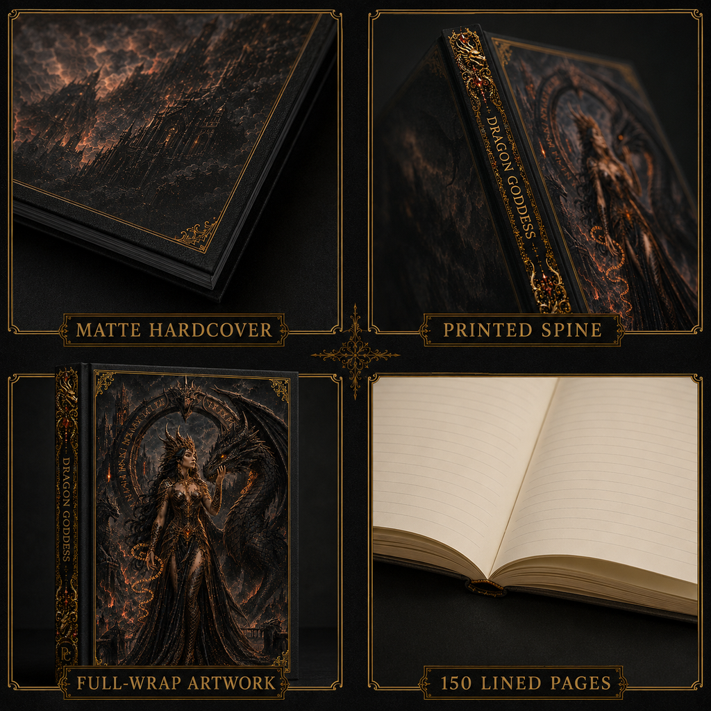 Dragon Goddess Hardcover Journal | Gothic Fantasy Matte Notebook