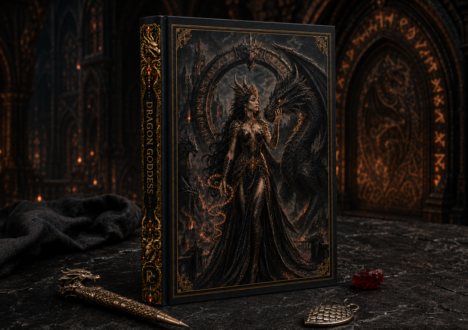 Dragon Goddess Hardcover Journal | Gothic Fantasy Matte Notebook