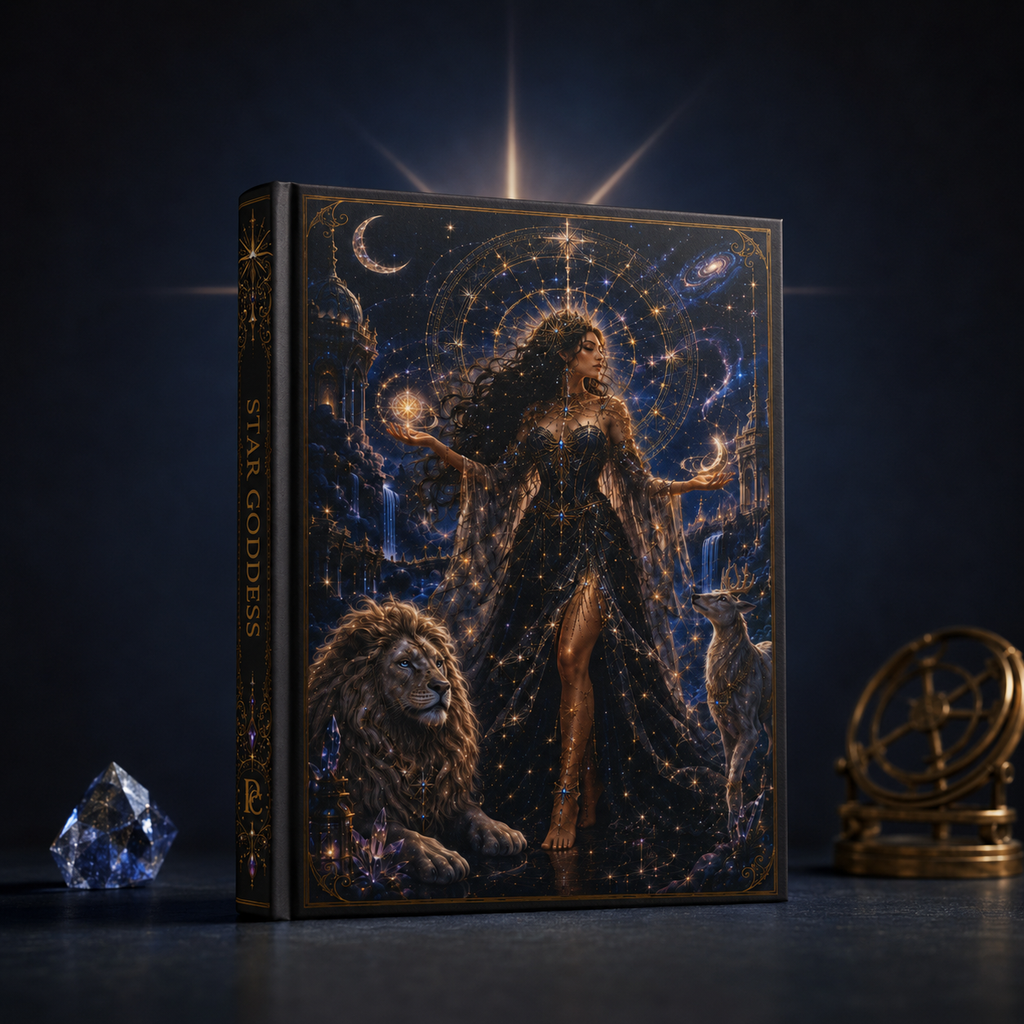 Star Goddess Hardcover Journal — Mystic Starry Night Notebook for Astrology, Dreams & Spiritual Writing